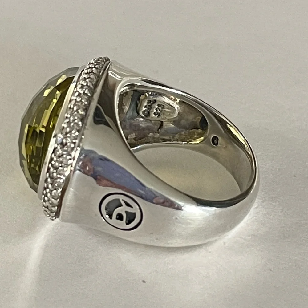 David Yurman, lemon citrine and diamond East West Signature Oval Ring size 6 1/2 - Picture 6 of 10